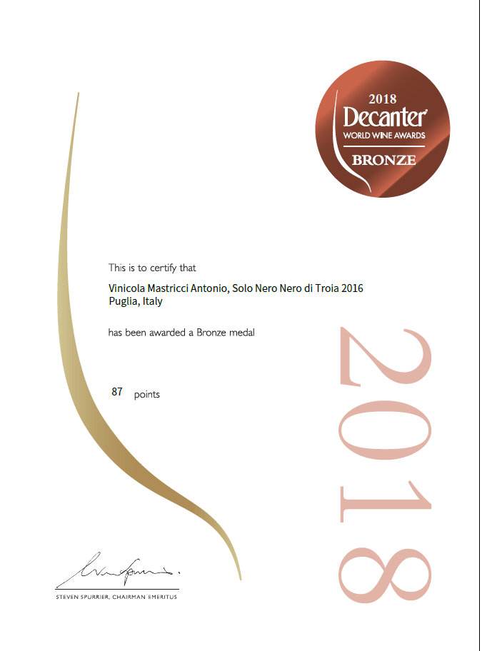 Decanter ci premia